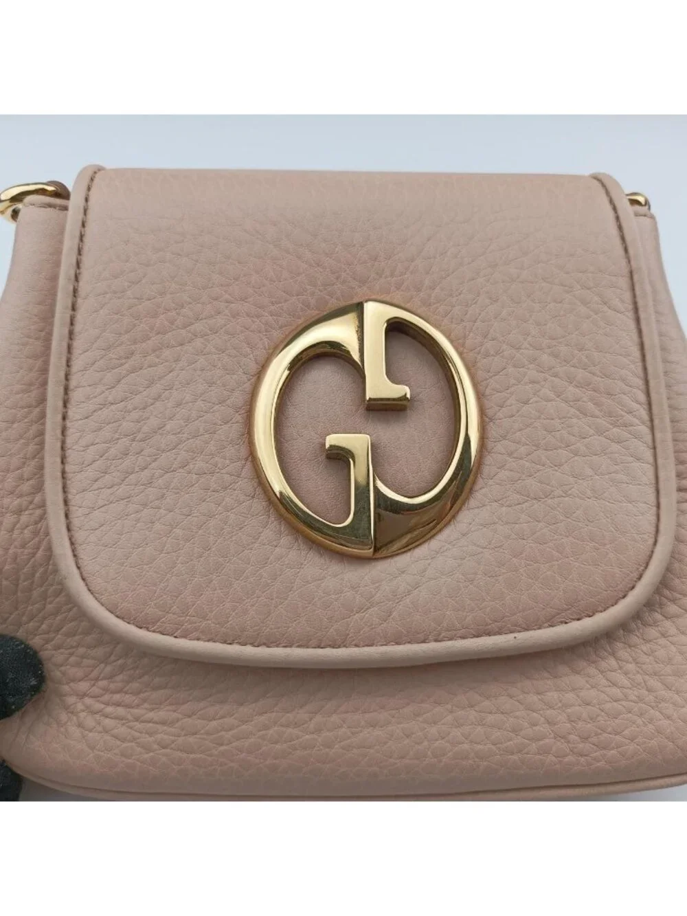 Gucci Double G Gold Pink Leather Shoulder Bag